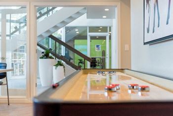 Shuffle board in clubhouse
